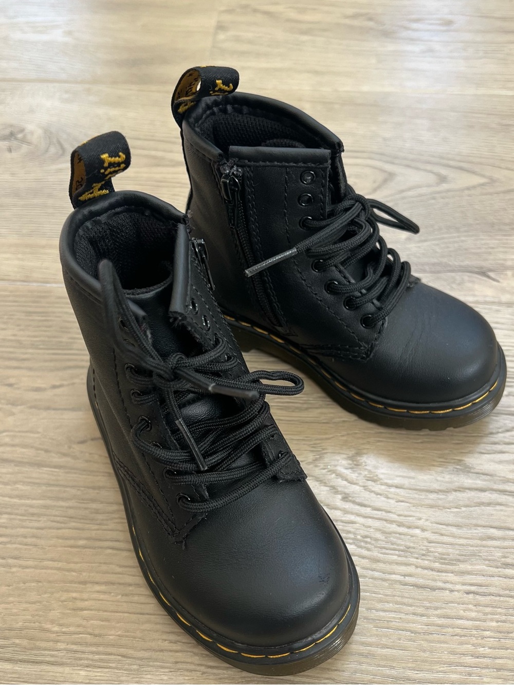 Dr. Martens Kids Black Leather Lace-Up Boots NWOT